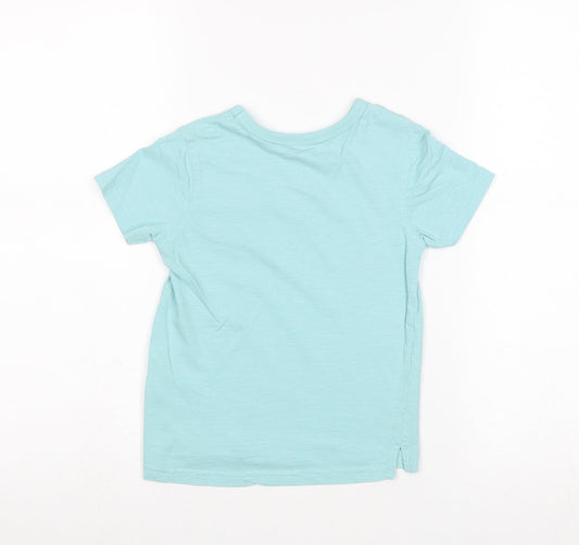 George Boys Blue 100% Cotton Basic T-Shirt Size 3-4 Years Round Neck Pullover - Save our Planet
