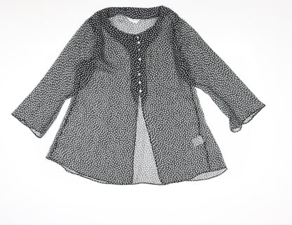 Womens UK Size 10 Topshop Black Basic Button-Up