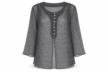 Womens UK Size 10 Topshop Black Basic Button-Up