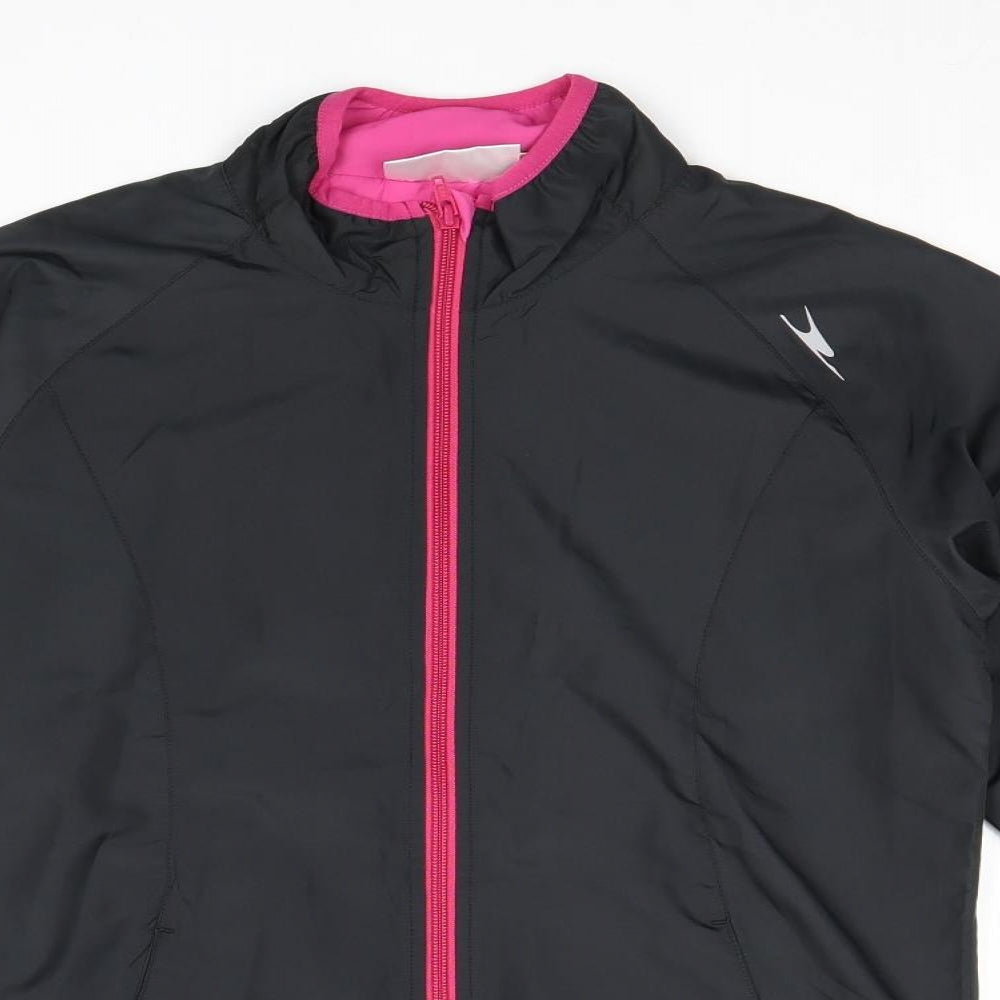 Womens UK Size S Crane Black Windbreaker Coat