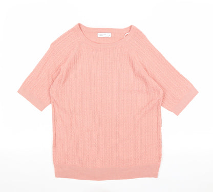 Womens UK Size 14 Papaya Pink Pullover Jumper
