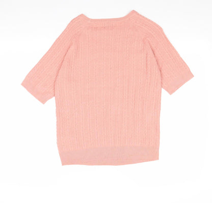 Womens UK Size 14 Papaya Pink Pullover Jumper
