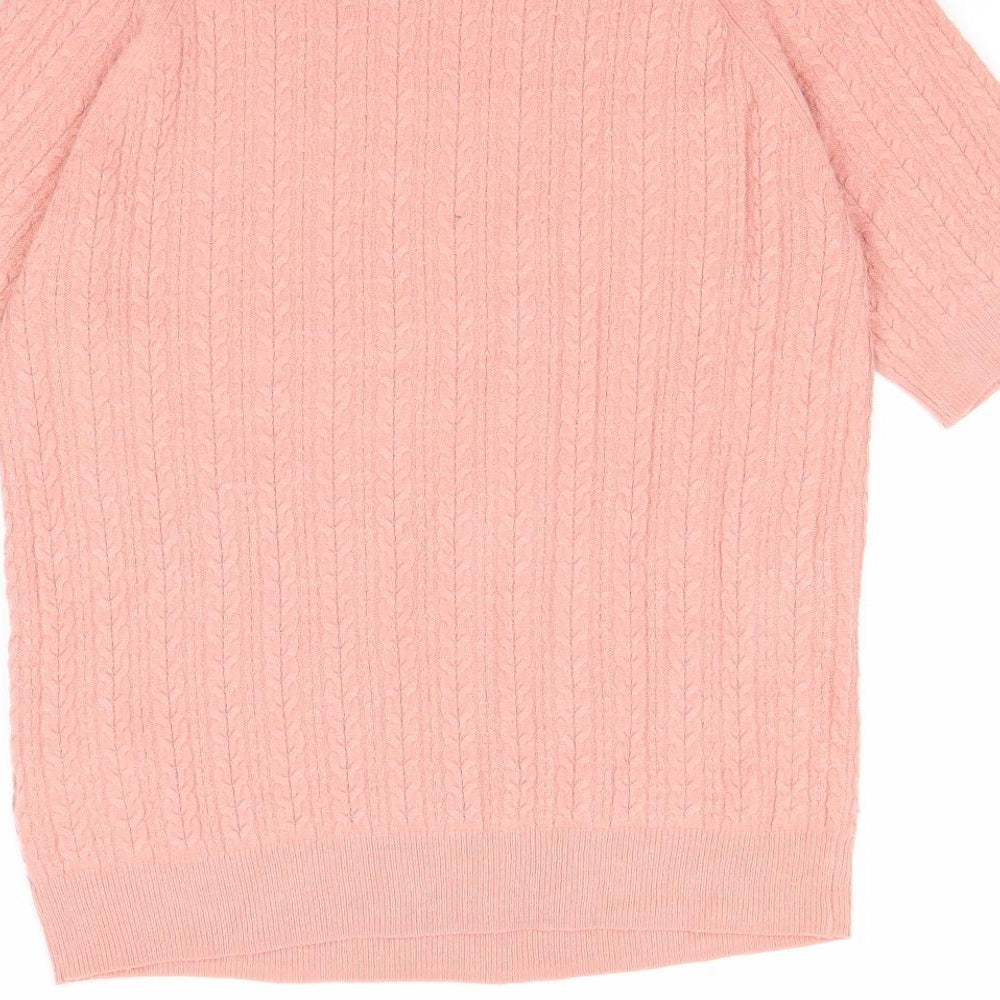 Womens UK Size 14 Papaya Pink Pullover Jumper