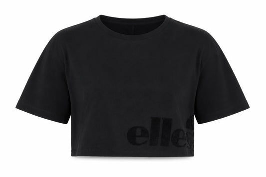 Womens UK Size 10 ellesse Black Cropped T-Shirt