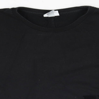 Womens UK Size 10 ellesse Black Cropped T-Shirt