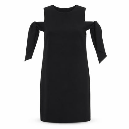 Warehouse Womens Black Polyester A-Line Size 10 Round Neck Pullover - Cold Shoulder