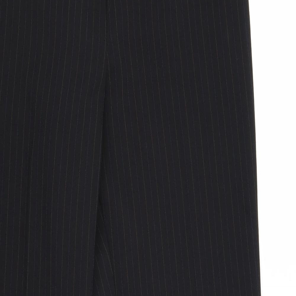 AMARANTO Womens Black Striped Polyester Dress Pants Trousers Size 12 Regular Zip