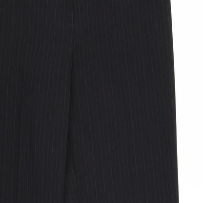AMARANTO Womens Black Striped Polyester Dress Pants Trousers Size 12 Regular Zip