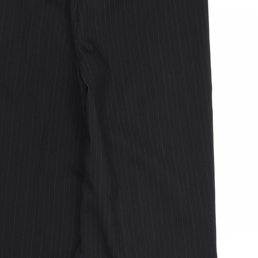 AMARANTO Womens Black Striped Polyester Dress Pants Trousers Size 12 Regular Zip