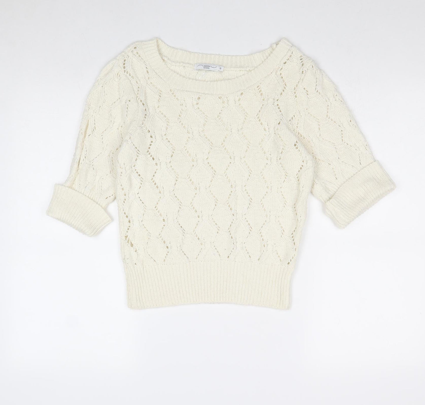 Womens UK Size 10 New Look Ivory Pullover Jumper