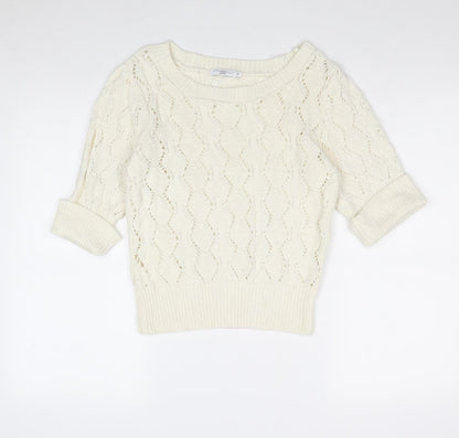 Womens UK Size 10 New Look Ivory Pullover Jumper