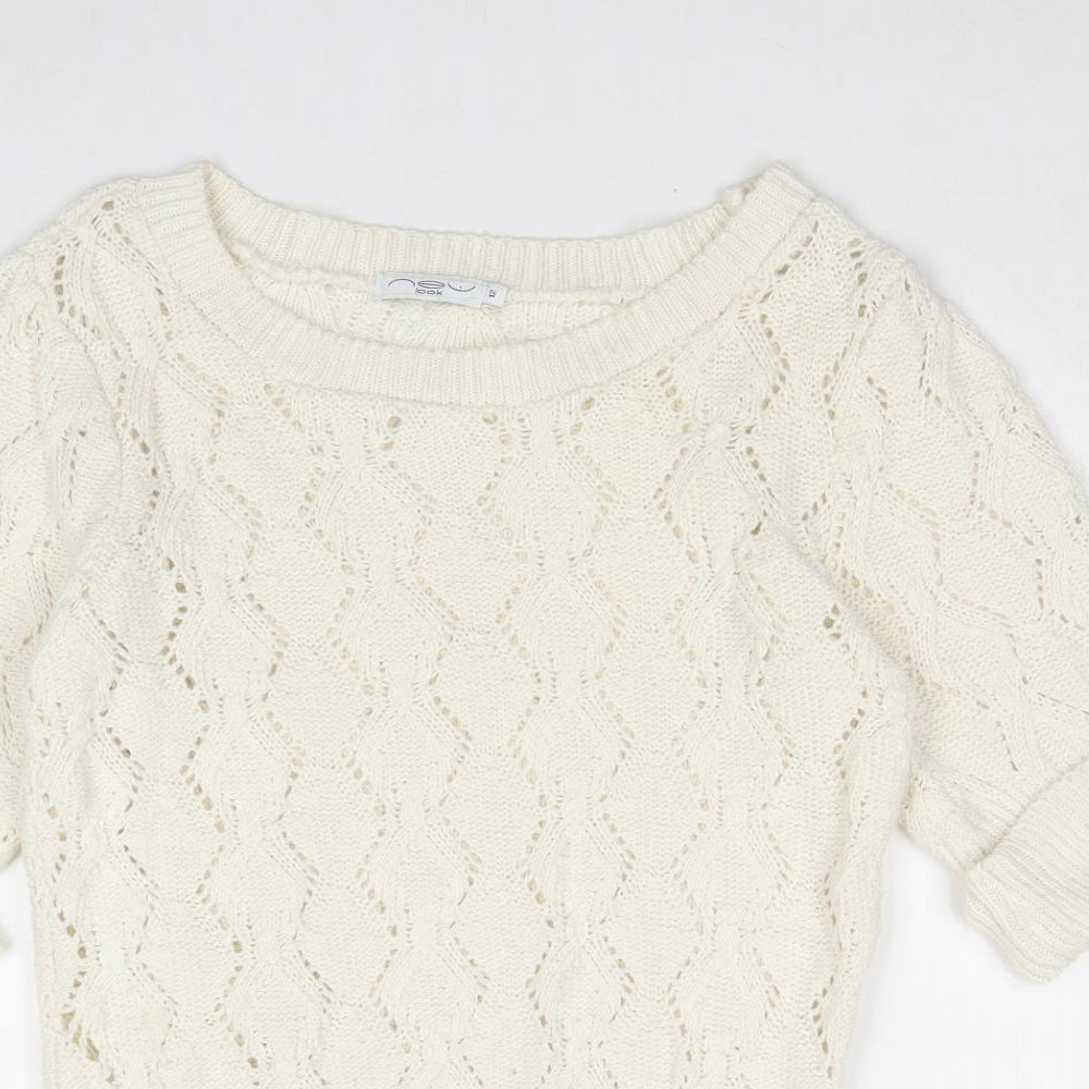 Womens UK Size 10 New Look Ivory Pullover Jumper