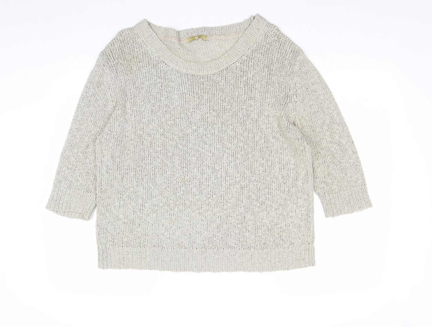 TU Womens Brown Round Neck Acrylic Pullover Jumper Size 14