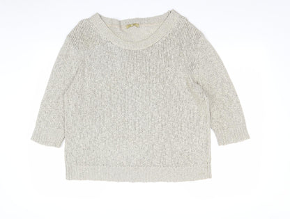 TU Womens Brown Round Neck Acrylic Pullover Jumper Size 14