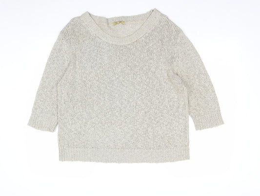 TU Womens Brown Round Neck Acrylic Pullover Jumper Size 14