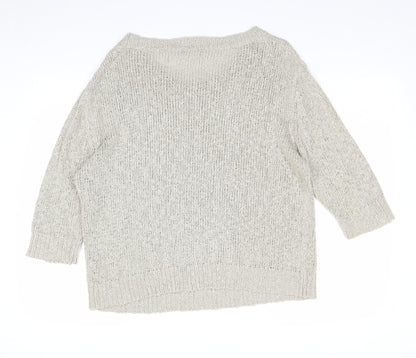 TU Womens Brown Round Neck Acrylic Pullover Jumper Size 14