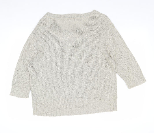 TU Womens Brown Round Neck Acrylic Pullover Jumper Size 14