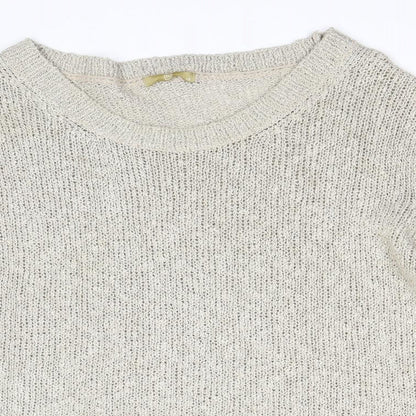 TU Womens Brown Round Neck Acrylic Pullover Jumper Size 14