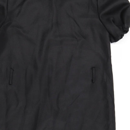 PRETTYLITTLETHING Womens Black Polyester Shirt Dress Size 8 Collared Button