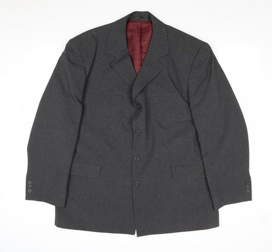 Douglas Mens Grey Polyester Jacket Blazer Size 44 Regular