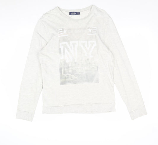 Topman Mens Beige Cotton Pullover Sweatshirt Size M - NY