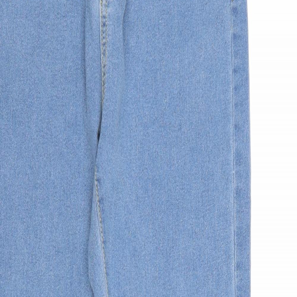 Boohoo Womens Blue Cotton Skinny Jeans Size 6 Regular Zip