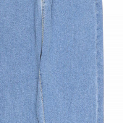 Boohoo Womens Blue Cotton Skinny Jeans Size 6 Regular Zip