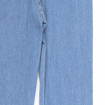 Boohoo Womens Blue Cotton Skinny Jeans Size 6 Regular Zip