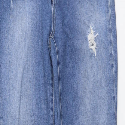 Womens UK Size 8 Warehouse Regular Fit Straight Blue Jeans