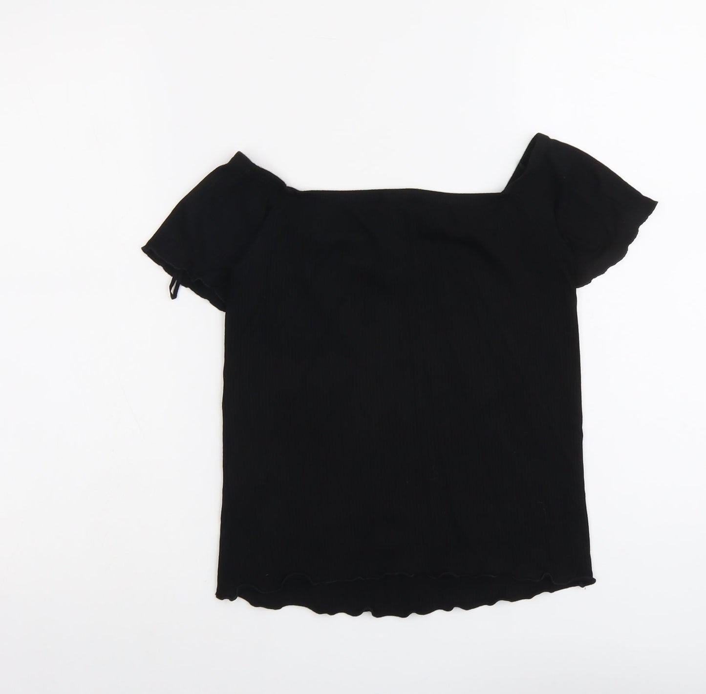 Womens UK Size L Stradivarius Black Basic T-Shirt