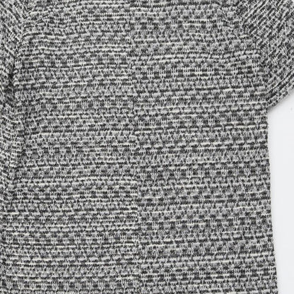 New Look Womens Grey Geometric Polyester Shift Size 10 Round Neck Button
