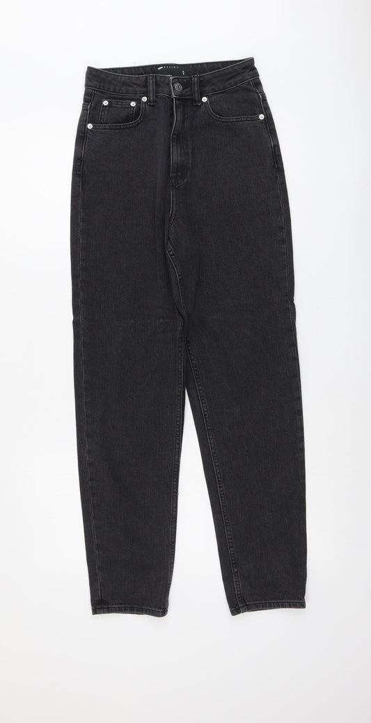 ASOS Womens Grey Cotton Straight Jeans Size 25 in L30 in Regular Button