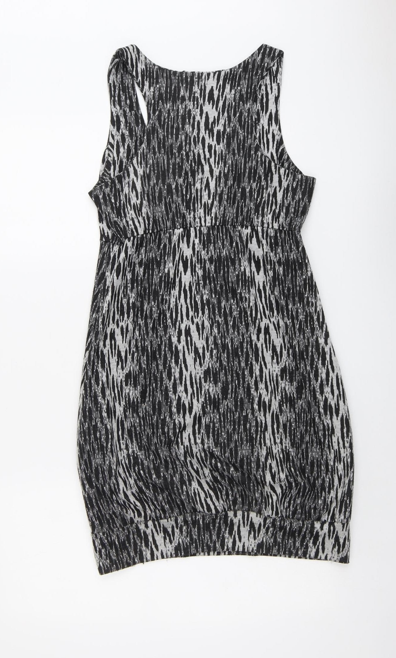 Atmosphere Womens Black Geometric Polyester Shift Size 8 Round Neck Pullover