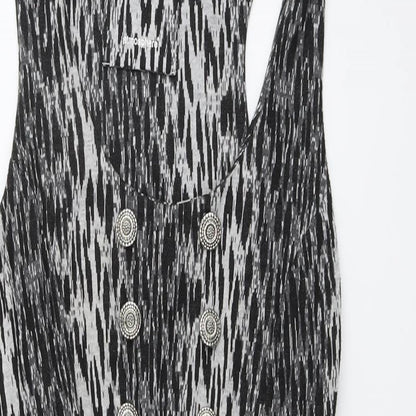 Atmosphere Womens Black Geometric Polyester Shift Size 8 Round Neck Pullover