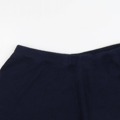 Boohoo Womens Blue Acrylic Hot Pants Shorts Size M L3 in Regular Pull On