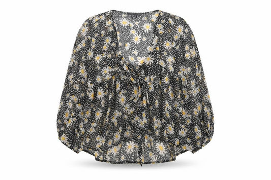 Womens UK Size 6 Primark Black Basic Blouse