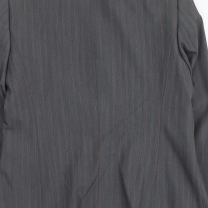 Laura Lebek Womens Grey Striped Polyester Jacket Suit Jacket Size 12