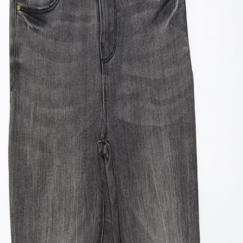 Denim & Co. Womens Grey Cotton Skinny Jeans Size 8 L25 in Regular Button