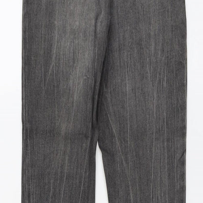 Denim & Co. Womens Grey Cotton Skinny Jeans Size 8 L25 in Regular Button