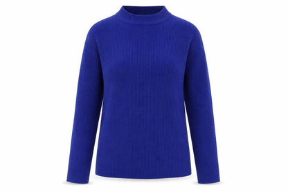 Couleurs & Prix Womens Blue Round Neck Acrylic Pullover Jumper Size 10