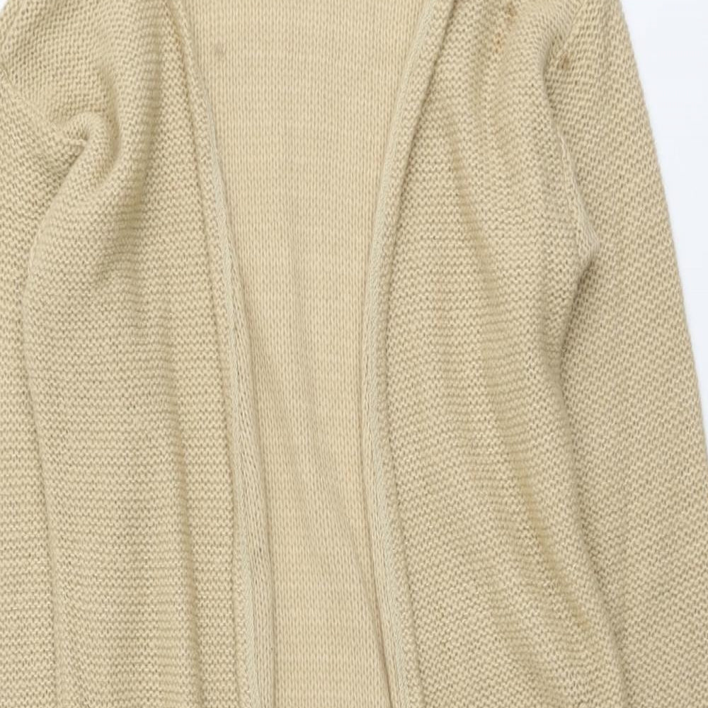 Boohoo Womens Beige V-Neck Acrylic Cardigan Jumper Size S