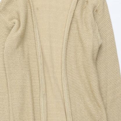 Boohoo Womens Beige V-Neck Acrylic Cardigan Jumper Size S