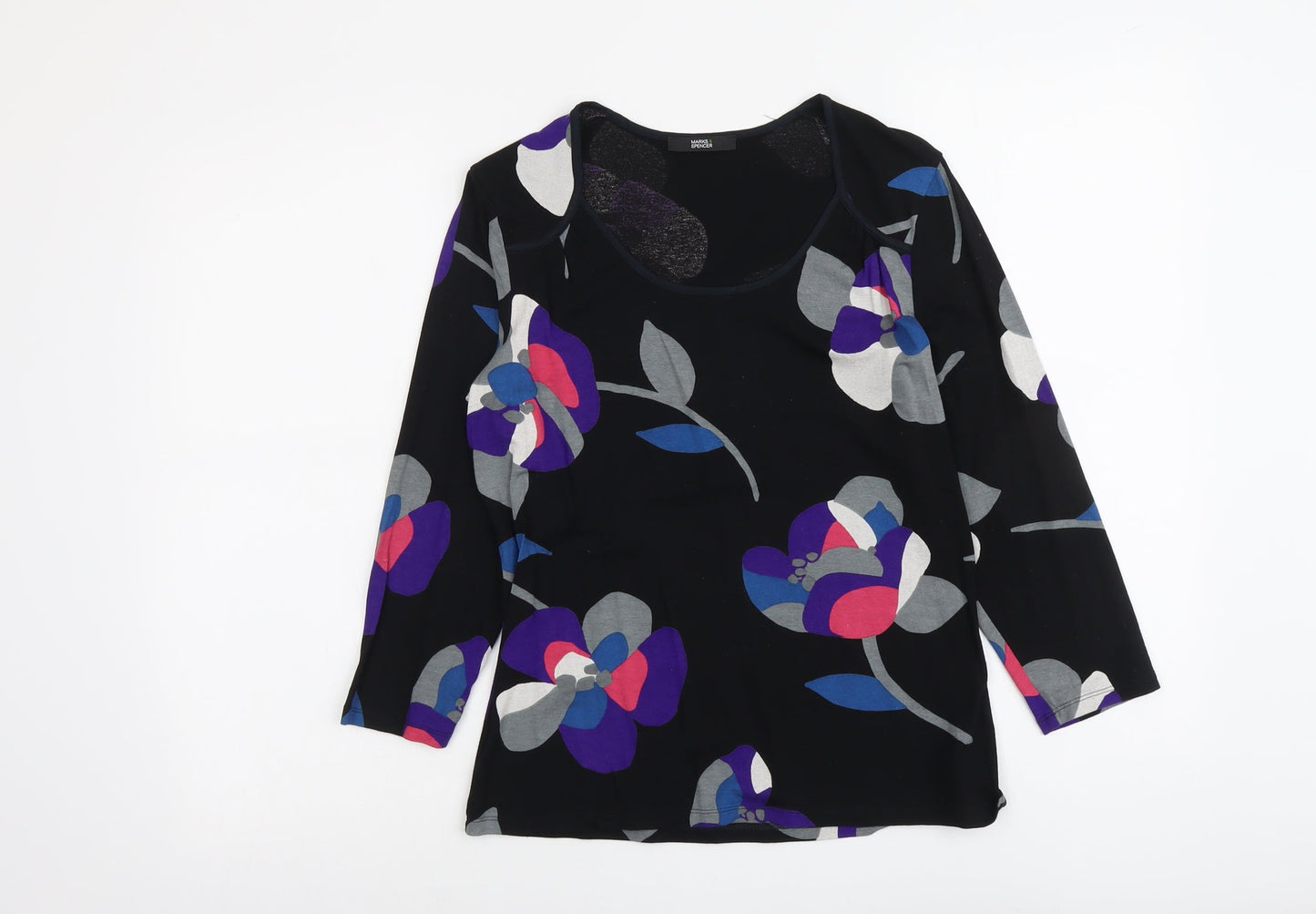 Womens UK Size 8 Marks and Spencer Black Basic Blouse