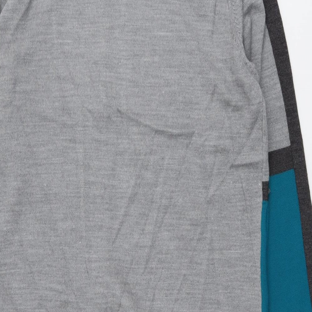 Classic Womens Multicoloured Round Neck Acrylic Cardigan Jumper Size M