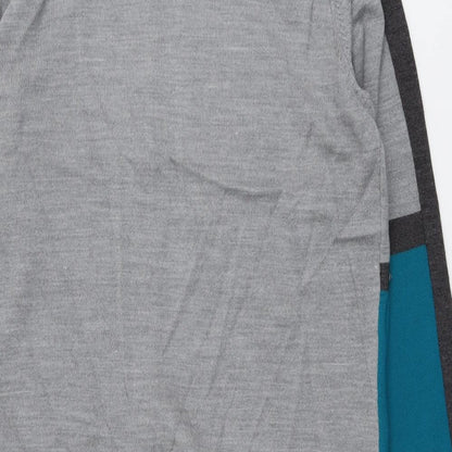 Classic Womens Multicoloured Round Neck Acrylic Cardigan Jumper Size M