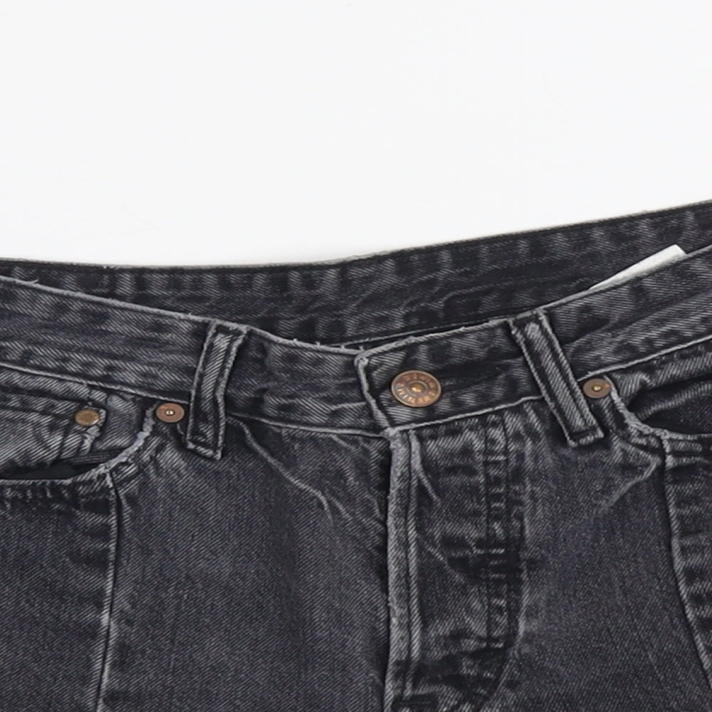 H&M Womens Grey Cotton Cut-Off Shorts Size 28 in L3 in Regular Button