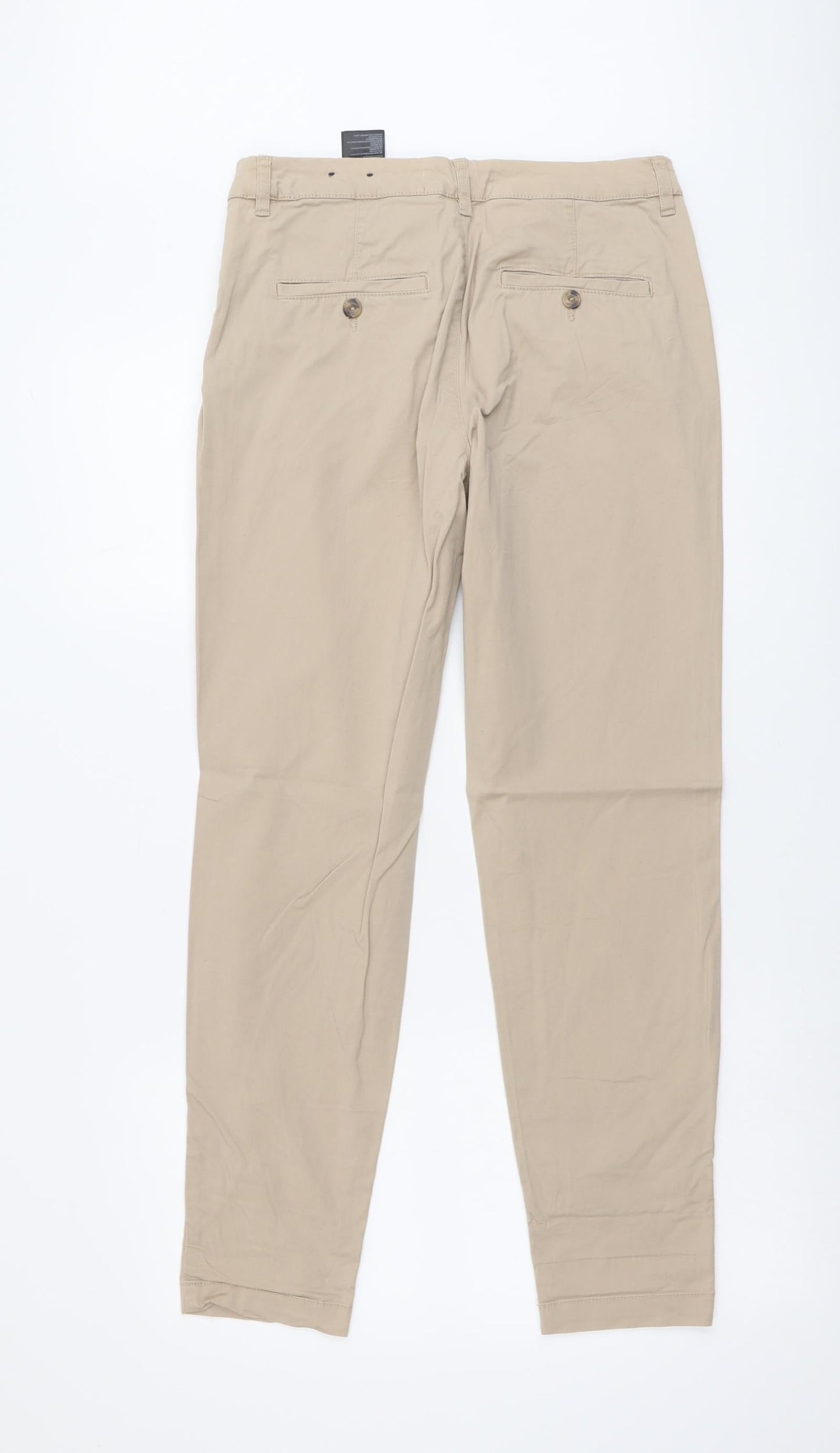 Womens UK Size 8 H&M Regular Fit Chino Beige Trousers