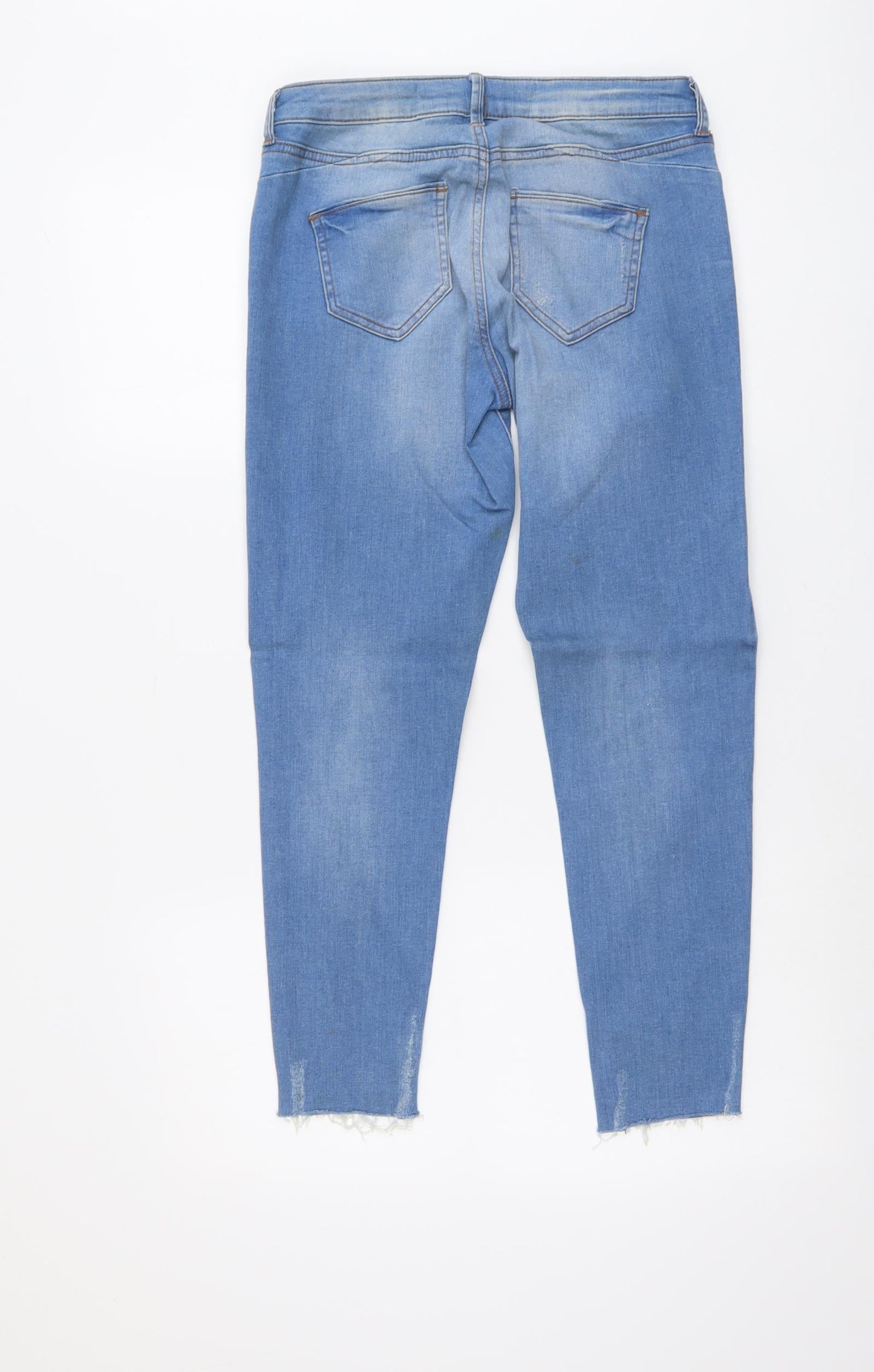 Denim & Co. Womens Blue Cotton Skinny Jeans Size 8 L25 in Regular Button