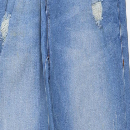 Denim & Co. Womens Blue Cotton Skinny Jeans Size 8 L25 in Regular Button