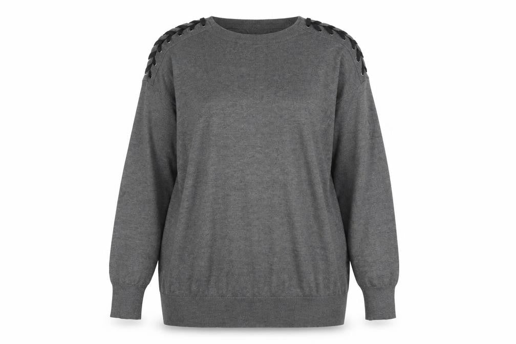 Womens UK Size L Yessica Grey Pullover Jumper